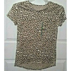 ZOE & LIV Women's Short Sleeve, Round Neck, Animal